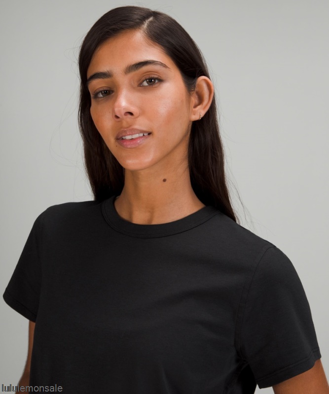 Lululemon Damen DELULU330 | Klassisches T-shirt Aus Baumwollmischung Schwarz